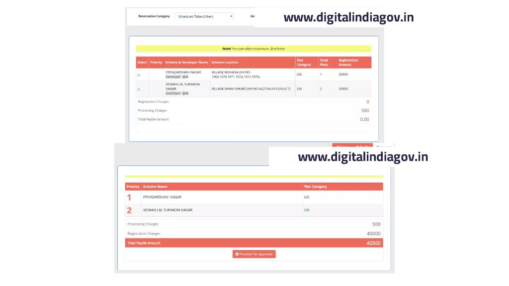 JDA Scheme apply online 3 step